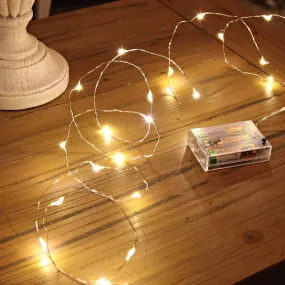 Ariceleo Led Fairy Lights Battery Operated, 4 Packs Mini Battery Powered Copper Wire Starry Fairy Lights for Bedroom, Christmas, Parties, Wedding, Centerpiece, Decoration (5m/16ft Warm White)