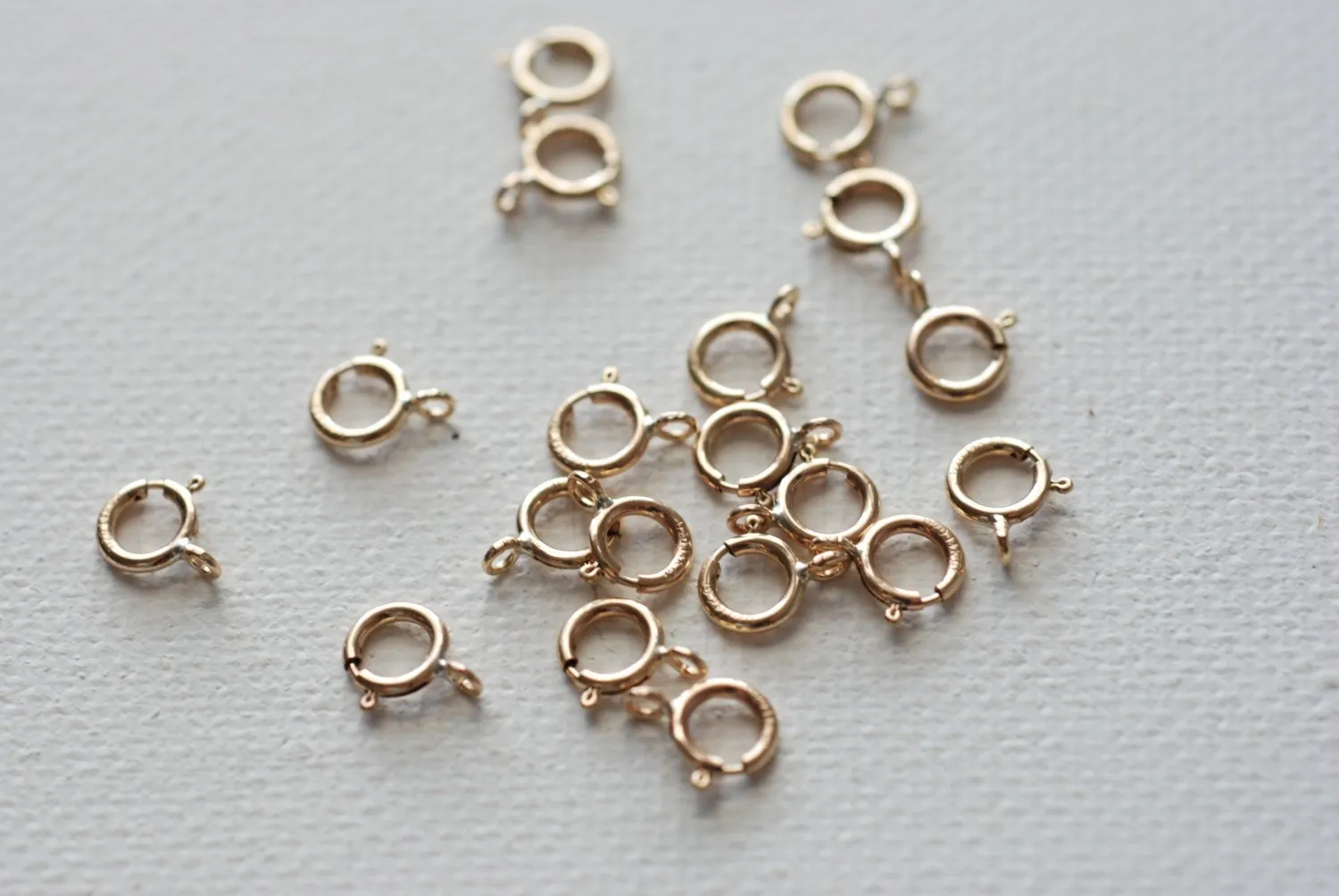 6mm Closed Spring Ring Clasp-14kt Gold Filled, 25pcs, Gold Springring Clasps, 14k gold filled 6mm Spring Ring Clasp