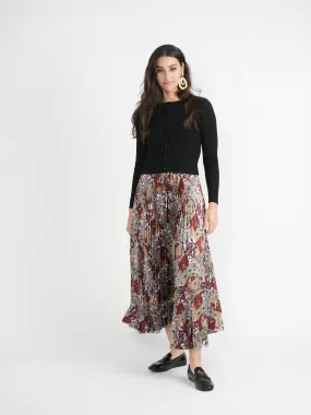 Accordian Pleated Printed Skirt