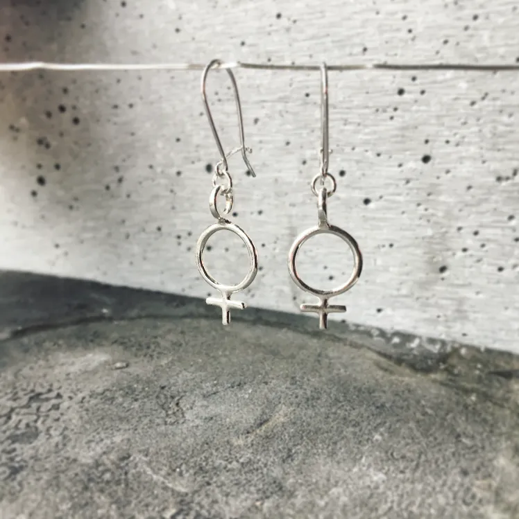 Ada Feminist Hoop Earrings Silver or Bronze