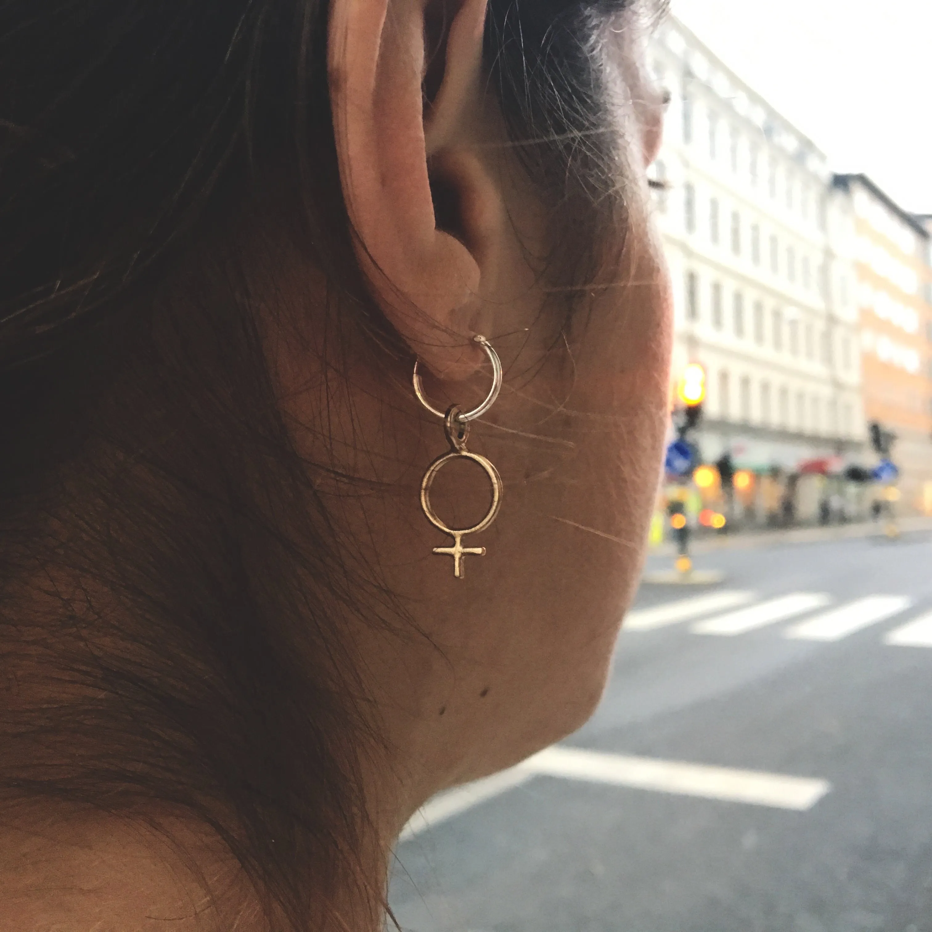 Ada Feminist Hoop Earrings Silver or Bronze