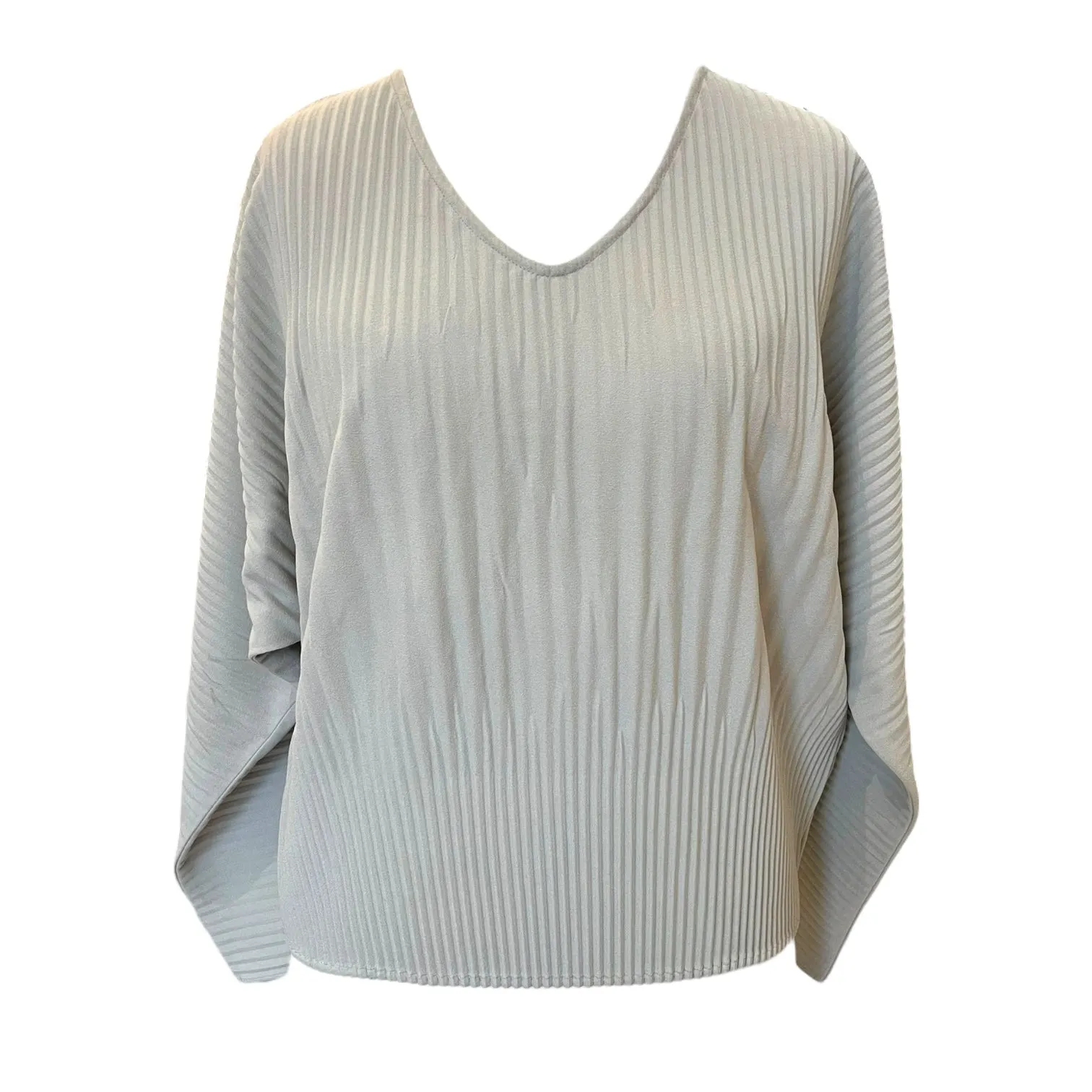 Adolfo Dominguez Pleated Taupe Top