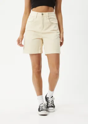 AFENDS Womens Emilie - Denim Carpenter Short - Sand