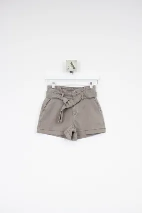 Anessa Short w/ Pleated Waistband   Tie-Vintage Moss Taupe