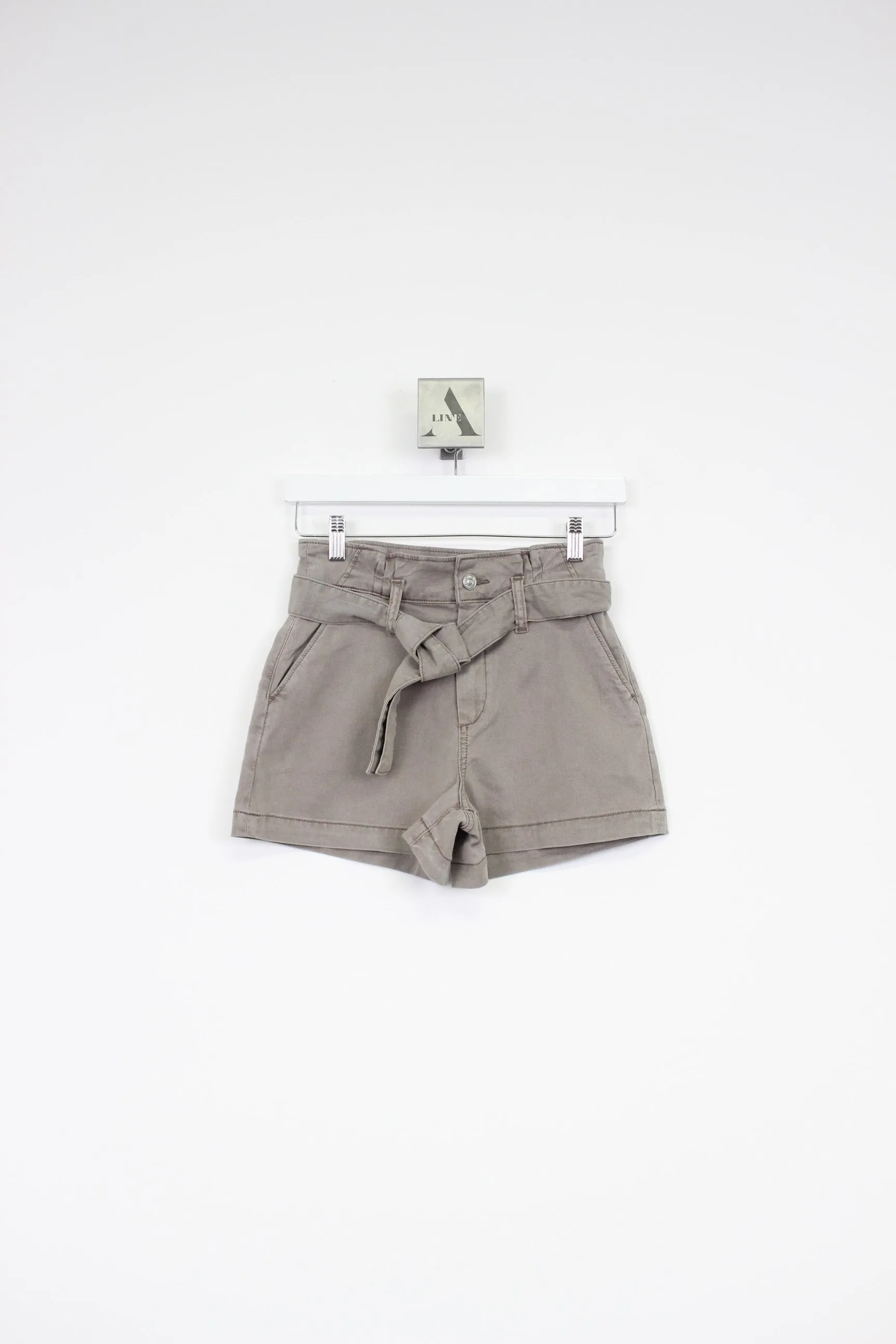 Anessa Short w/ Pleated Waistband   Tie-Vintage Moss Taupe