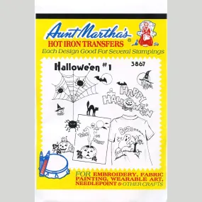 Aunt Martha's Halloween Iron-On Embroidery Pattern