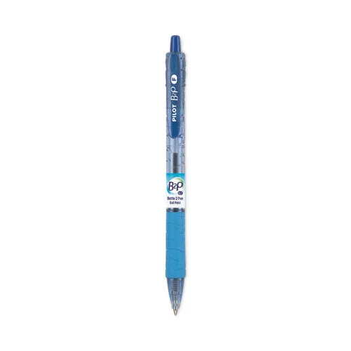 B2p Bottle-2-pen Recycled Ballpoint Pen, Retractable, Fine 0.7 Mm, Blue Ink, Translucent Blue Barrel, Dozen