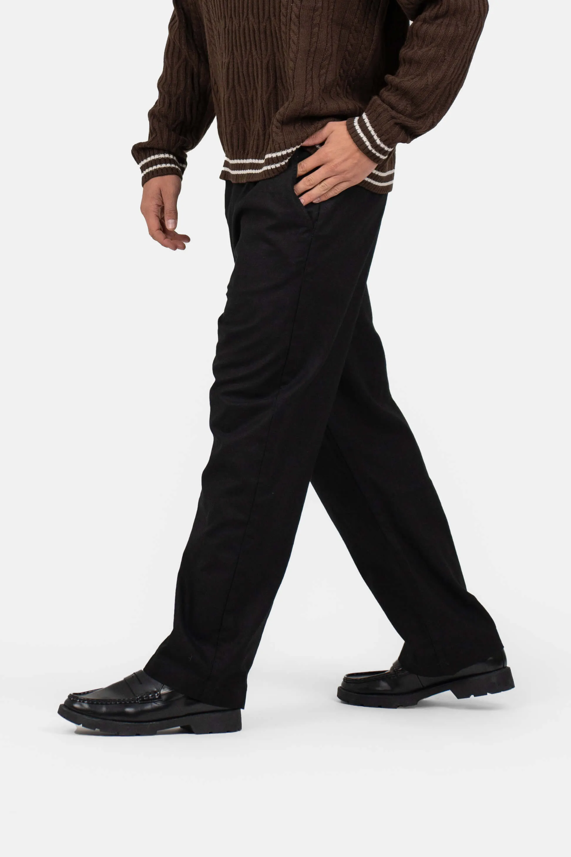 Baggy Linen Pants black