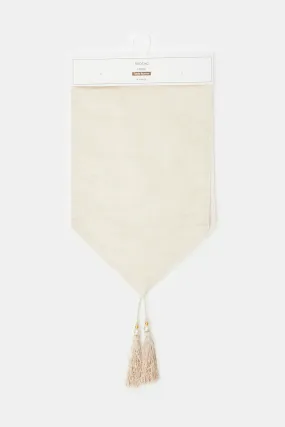 Beige Table Runner With Tassel