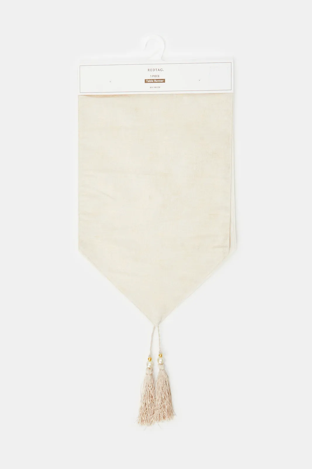 Beige Table Runner With Tassel