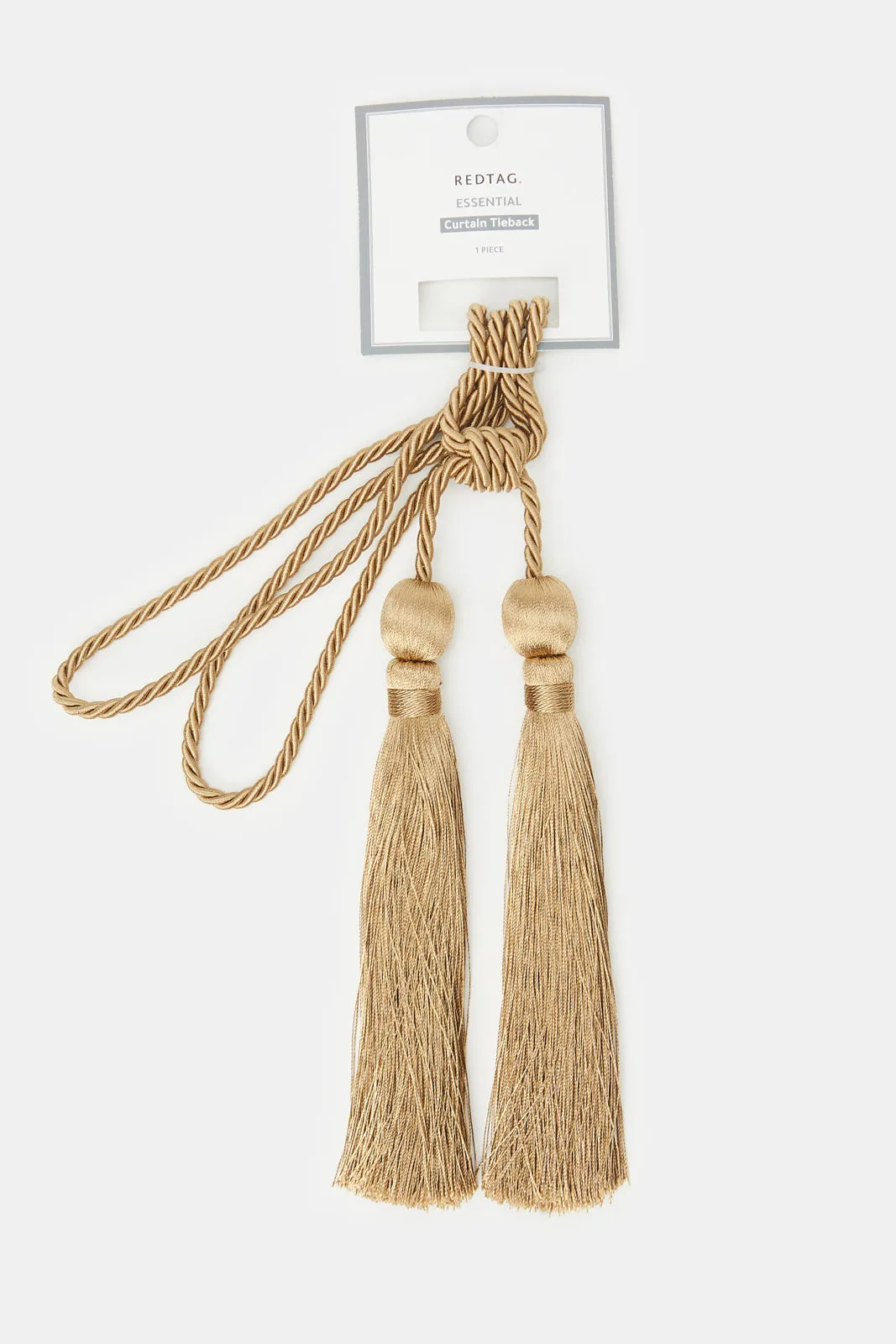 Beige Tie-Back With Double Tassel