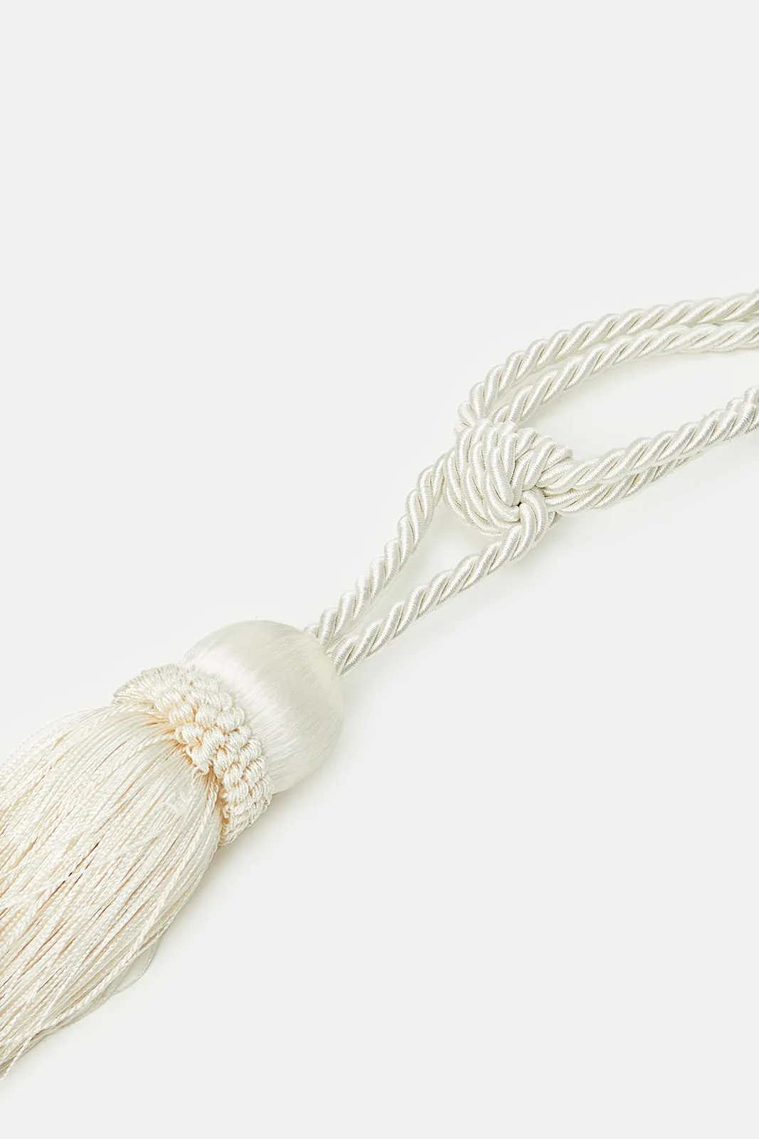 Beige Tie-Back With Tassel