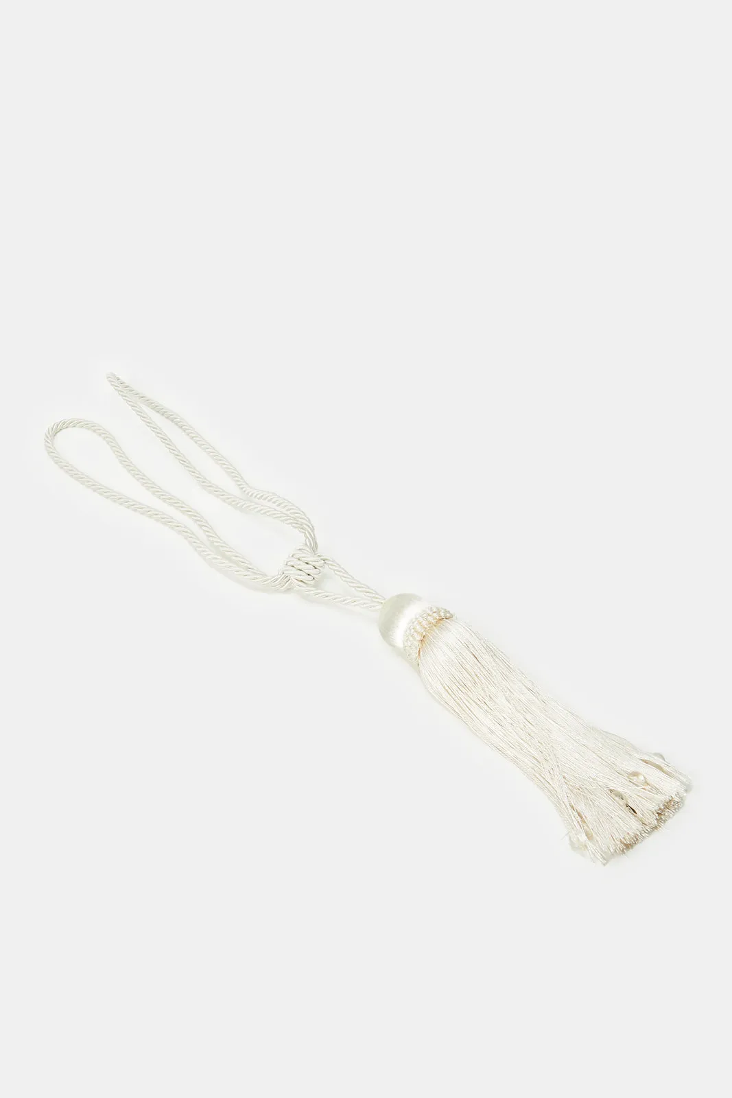 Beige Tie-Back With Tassel