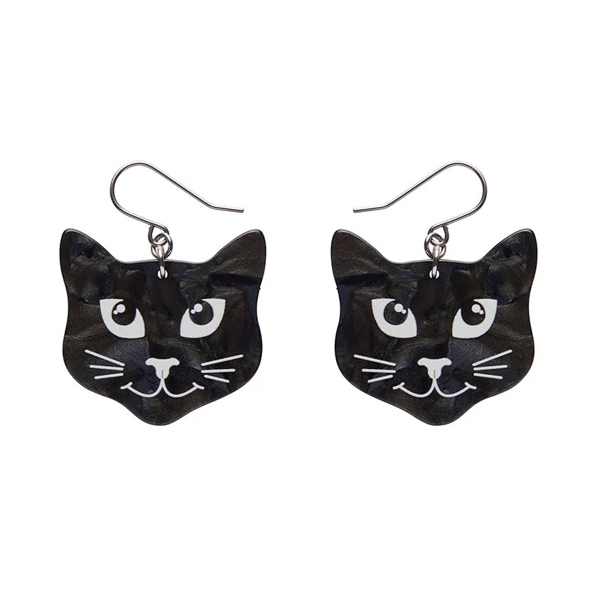 Black Cat Essential Drop Earrings by Erstwilder