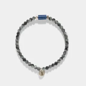 Blue Horizon - Achat, Lapis and Silver Bracelet