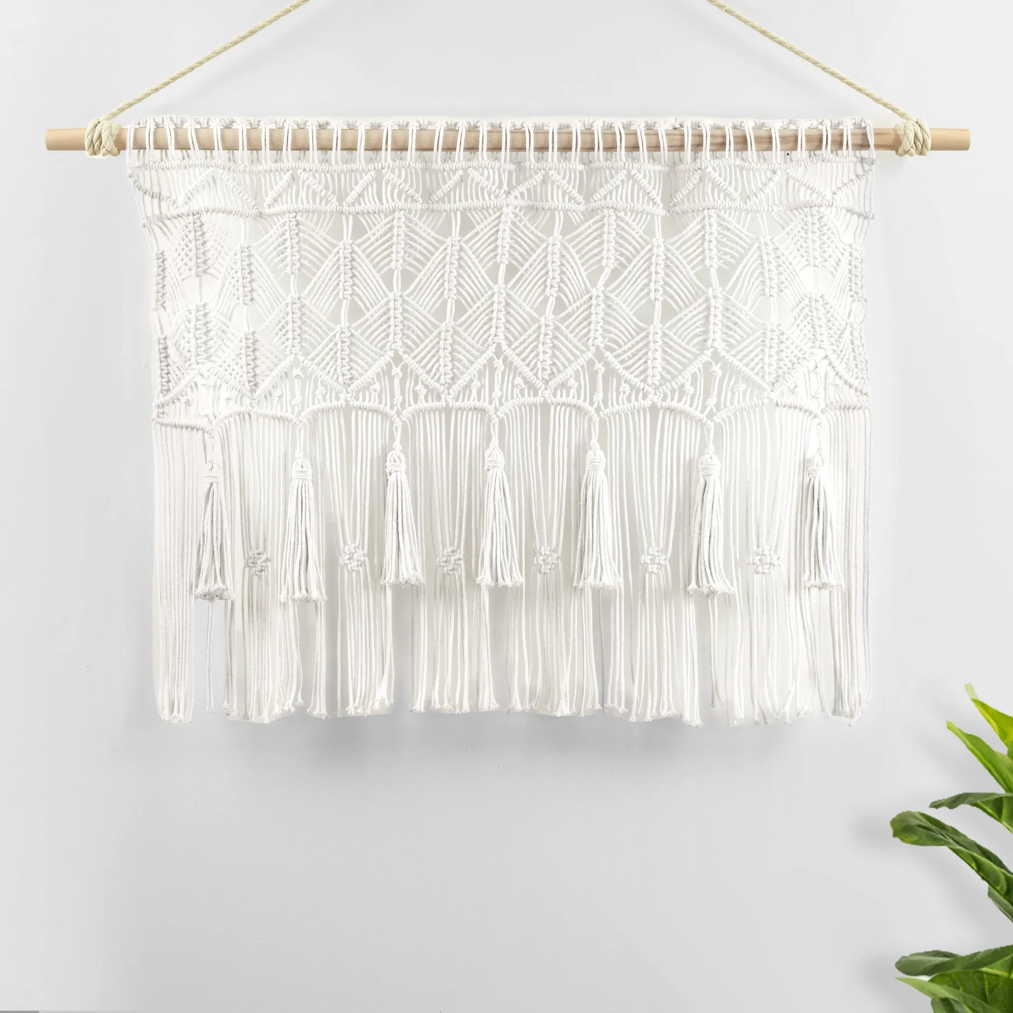 Boho Macrame Tassel Cotton Valance