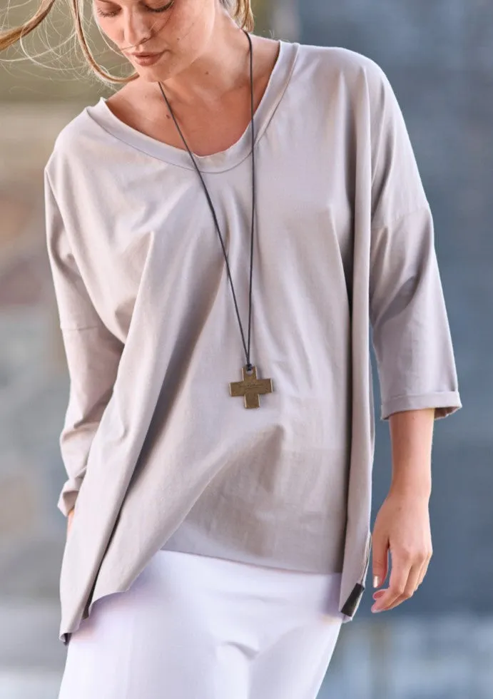 CROSS NECKLACE - 4101 - BROWN