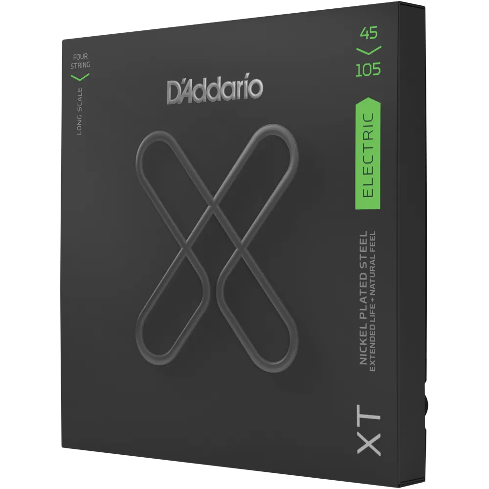 D'Addario XTB45105 XT Light Top/Medium Bottom Nickel Plated Bass, 45-105