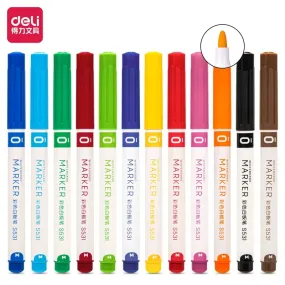 DELI Dry Erase Markers,12 Colors White Board Markers