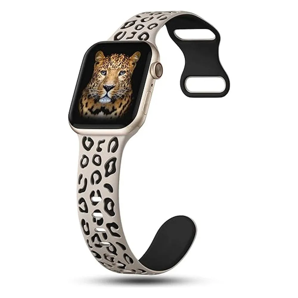 Engraved Leopard Strap Apple Watch Bands