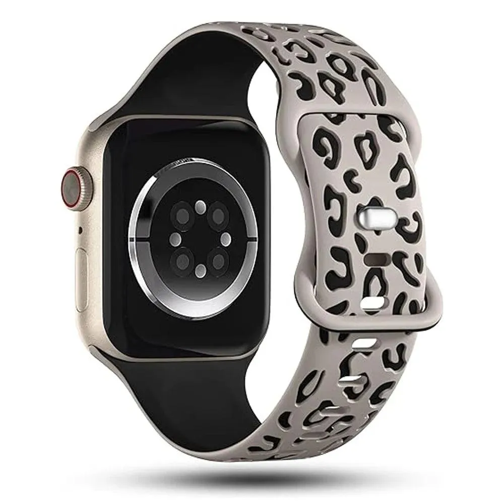 Engraved Leopard Strap Apple Watch Bands