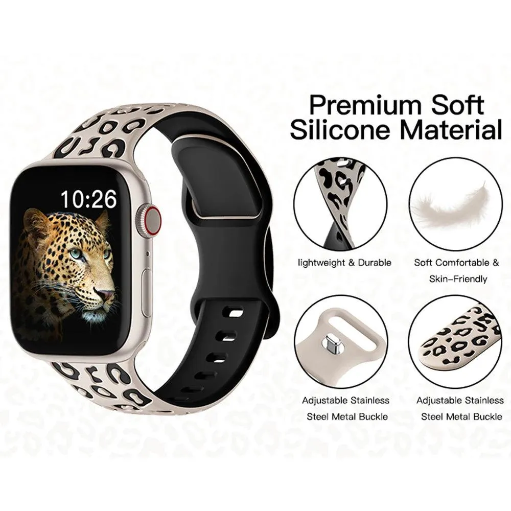 Engraved Leopard Strap Apple Watch Bands