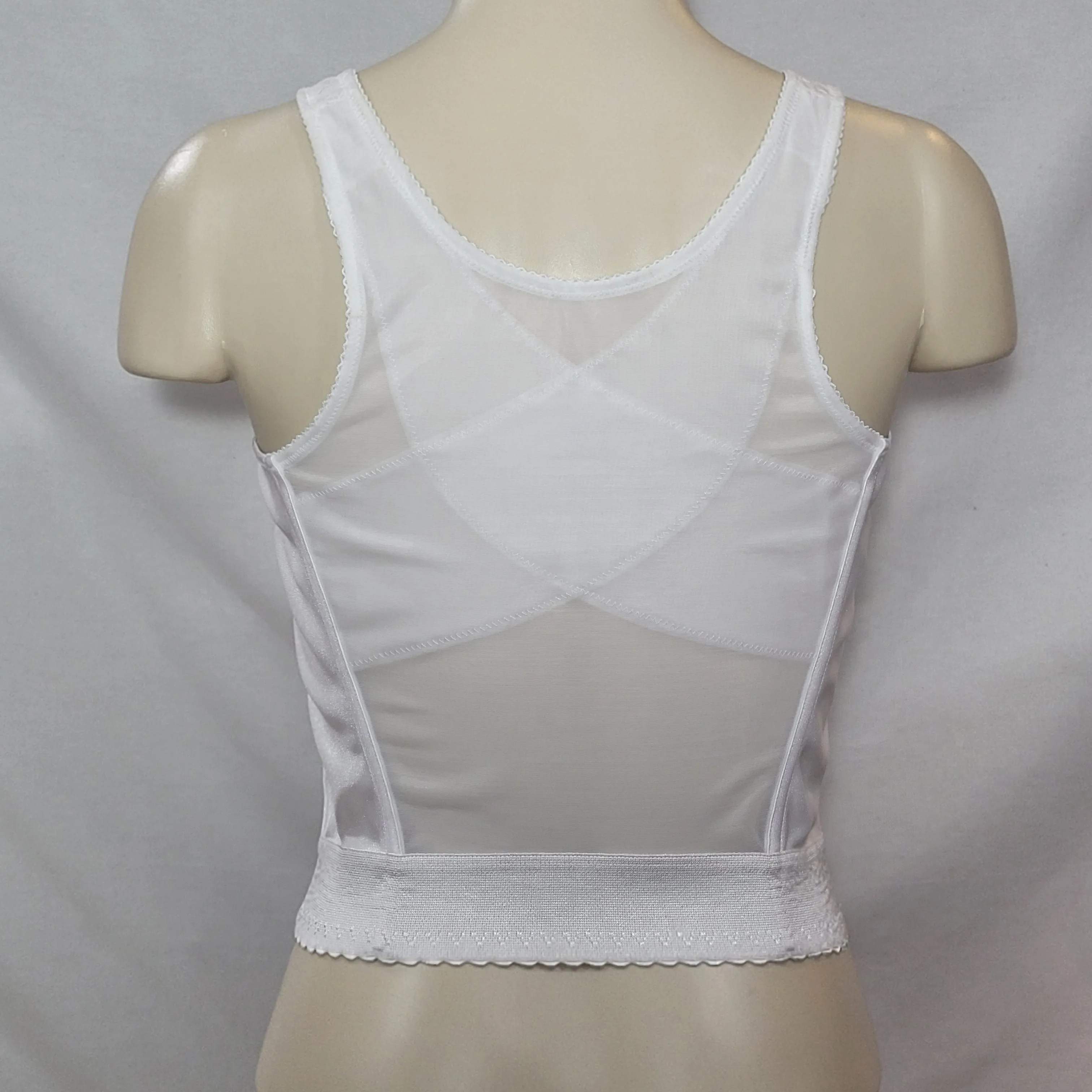 Exquisite Form 7565 Fully Longline Wire Free Posture Bra 42D White NWOT