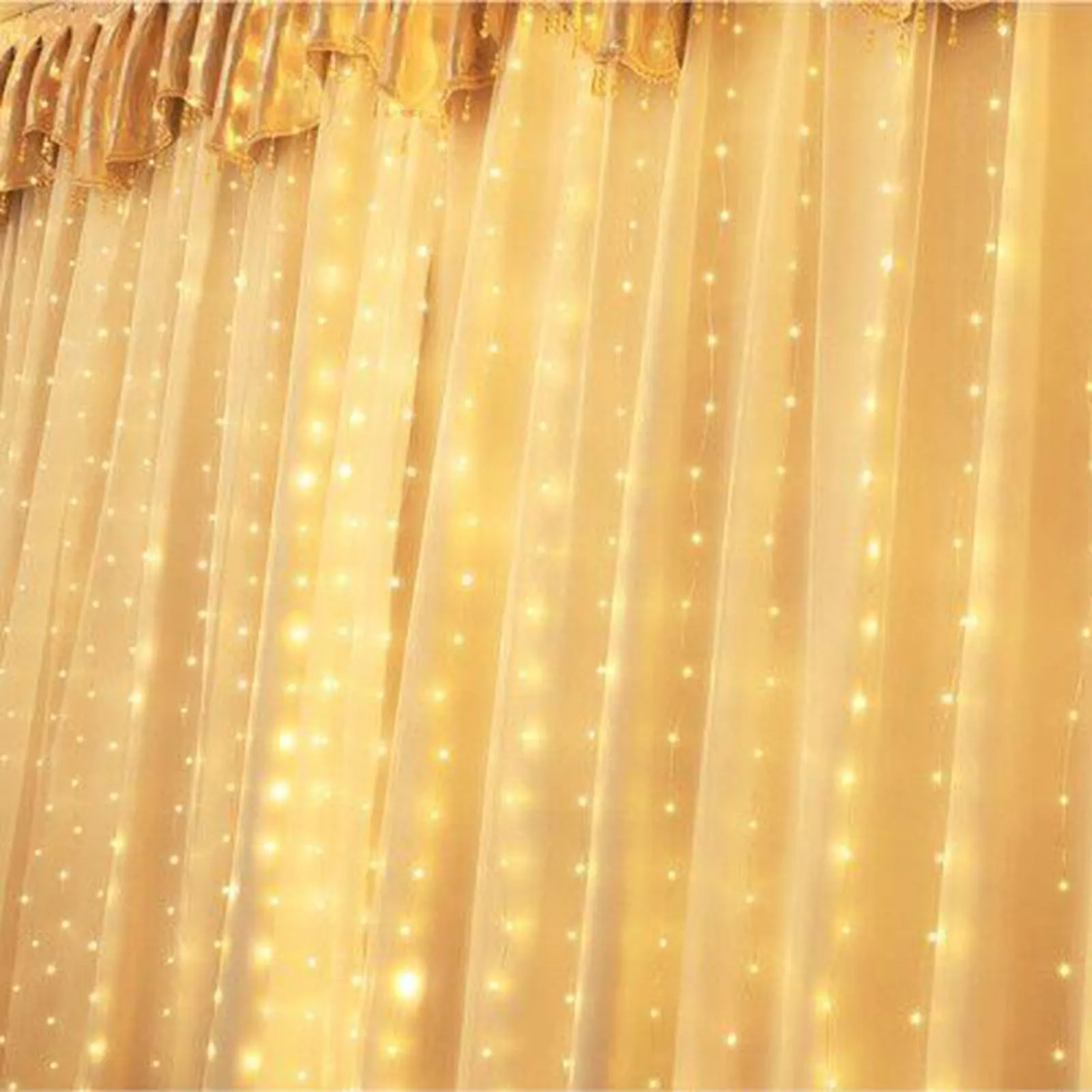 GARVEE Curtain String Lights LED Window Curtain String Light USB Power Supply Remote Control Indoor Bedroom Decorations Highlight Blue