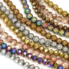 Glass Bead Bundle Metallic Mix - 10 Strands