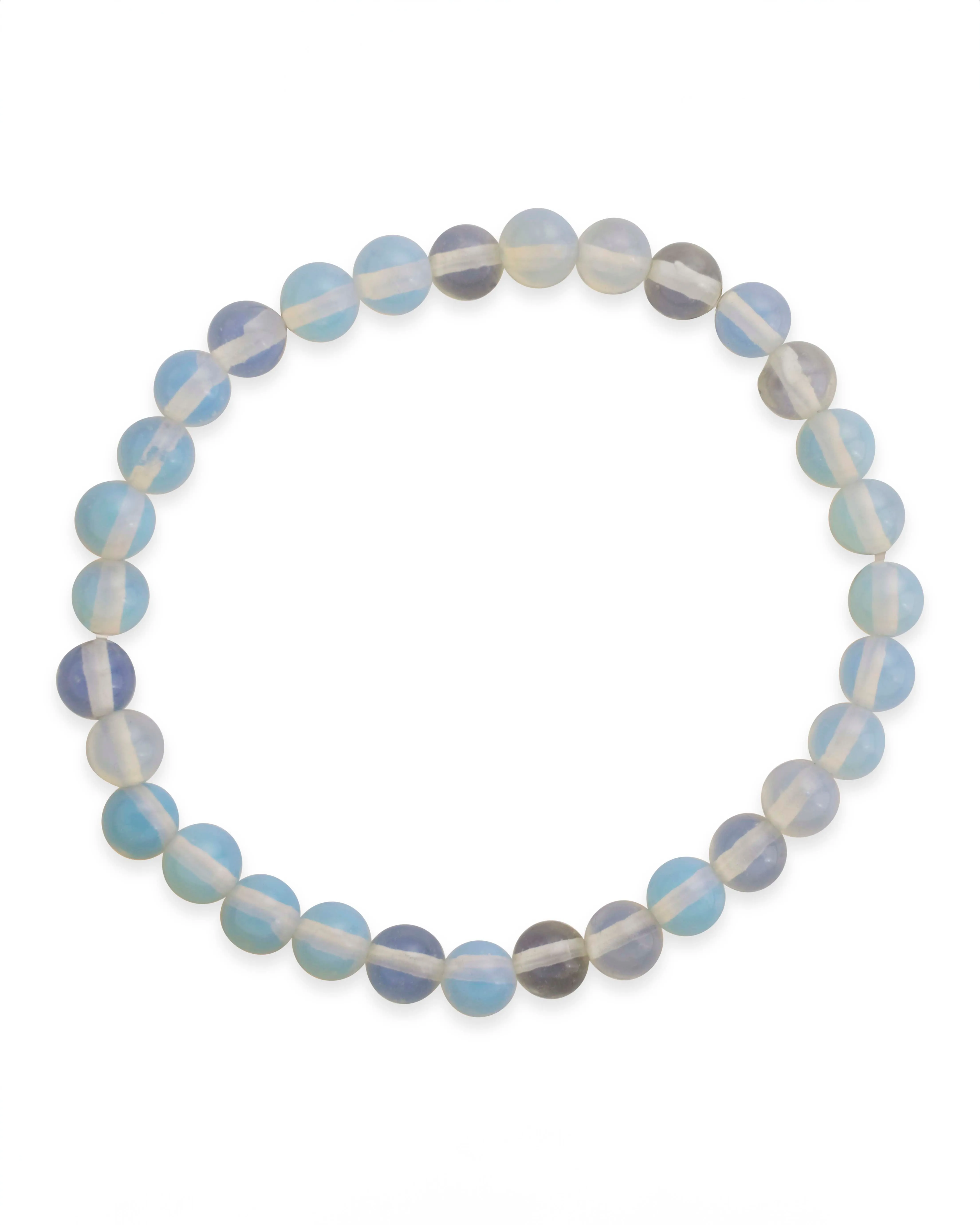 Glass Opal Beaded Stretch Bracelet