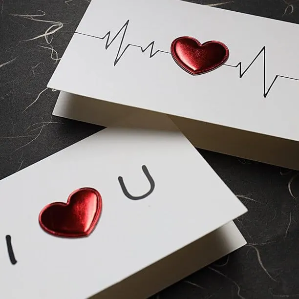 Glossy Heart Greeting Card (Select From Drop Down)