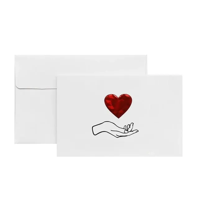 Glossy Heart Greeting Card (Select From Drop Down)