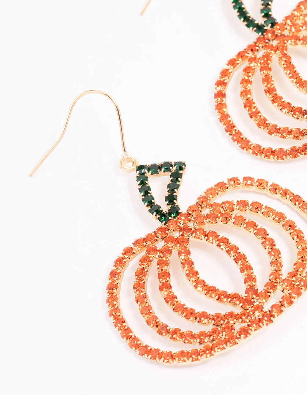 Gold Glamorous Pumpkin Drop Earrings