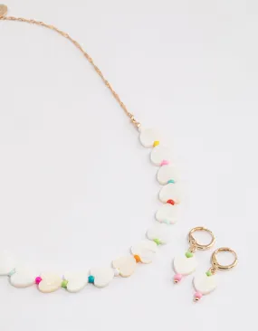 Gold Shell & Heart Jewellery Set