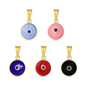 Gold Vermeil Colorful Evil Eye Pendant / DIS0022