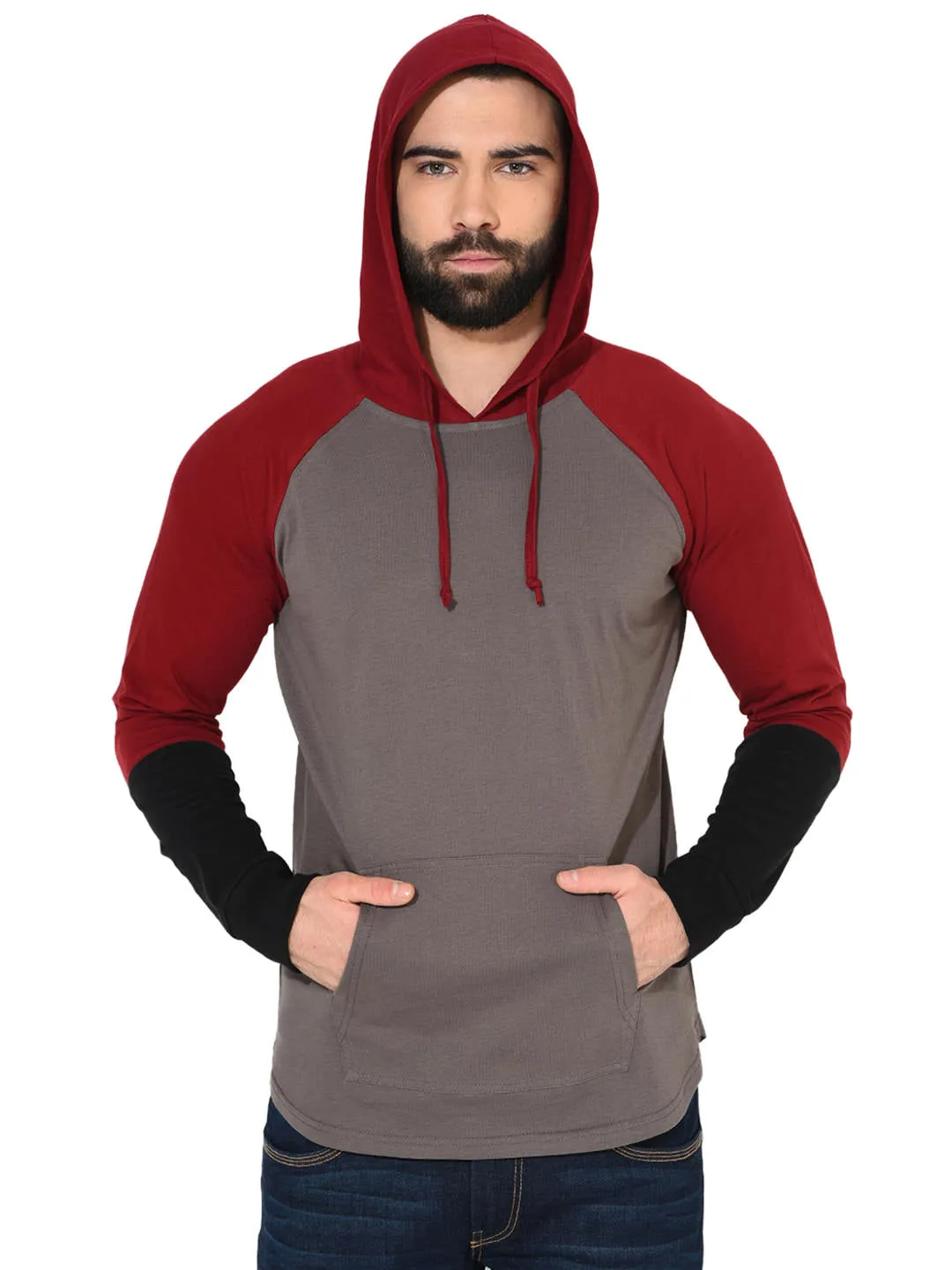 Gray Plus Size Hooded T-Shirt