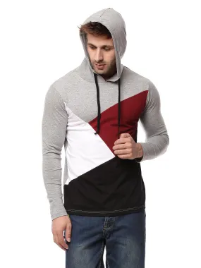 Grey Melange Plus Size Hooded T-Shirt