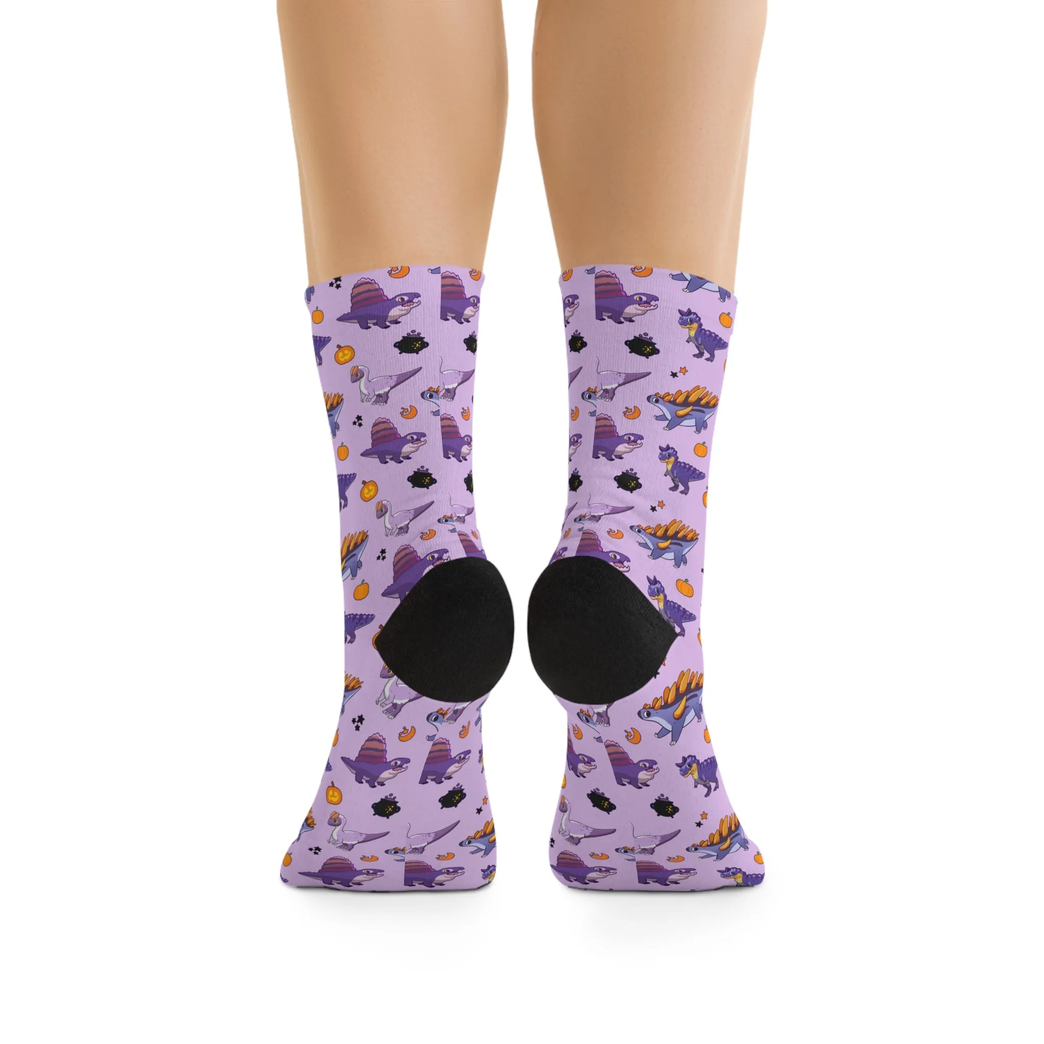 Halloween Dinos - Purple Recycled Poly Socks