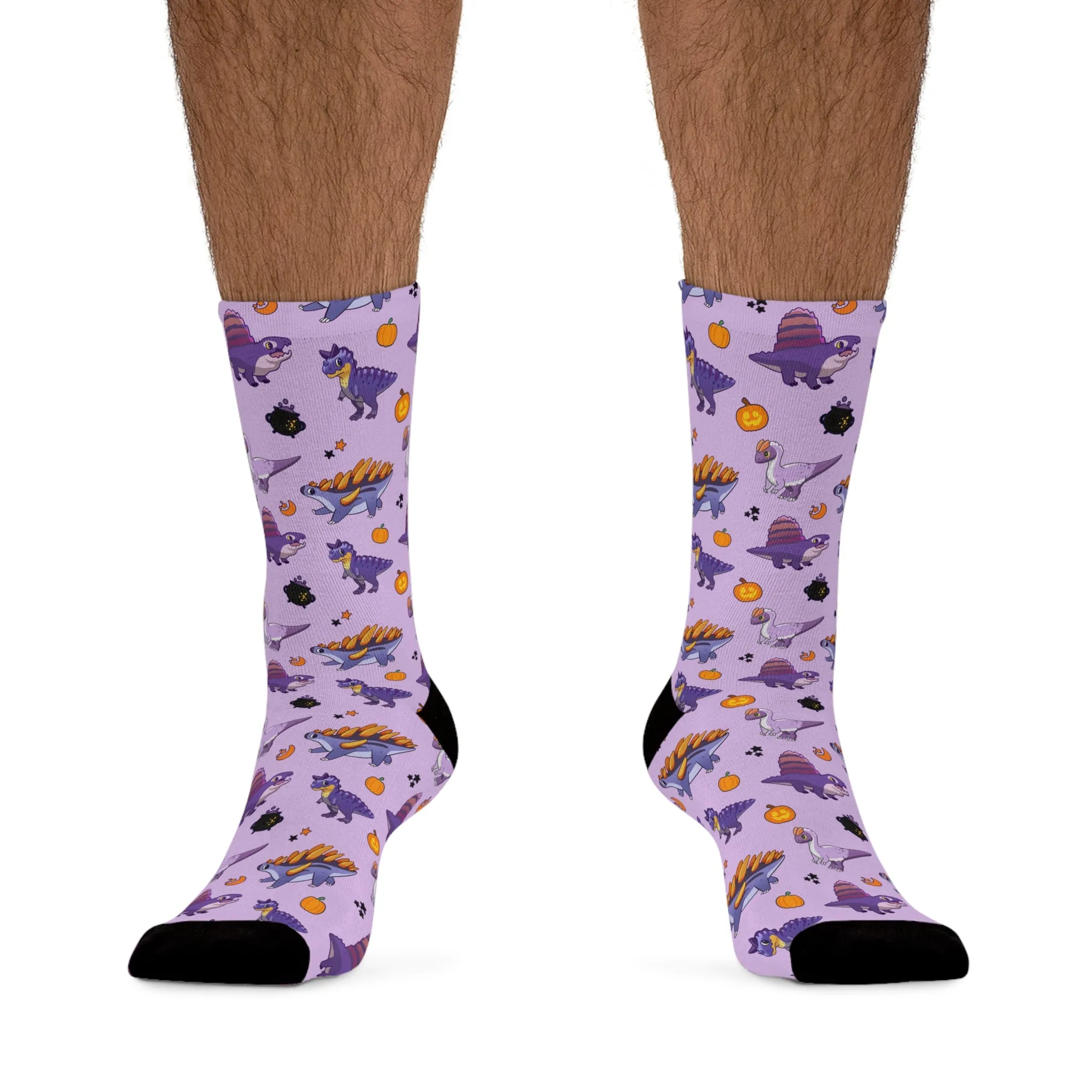 Halloween Dinos - Purple Recycled Poly Socks