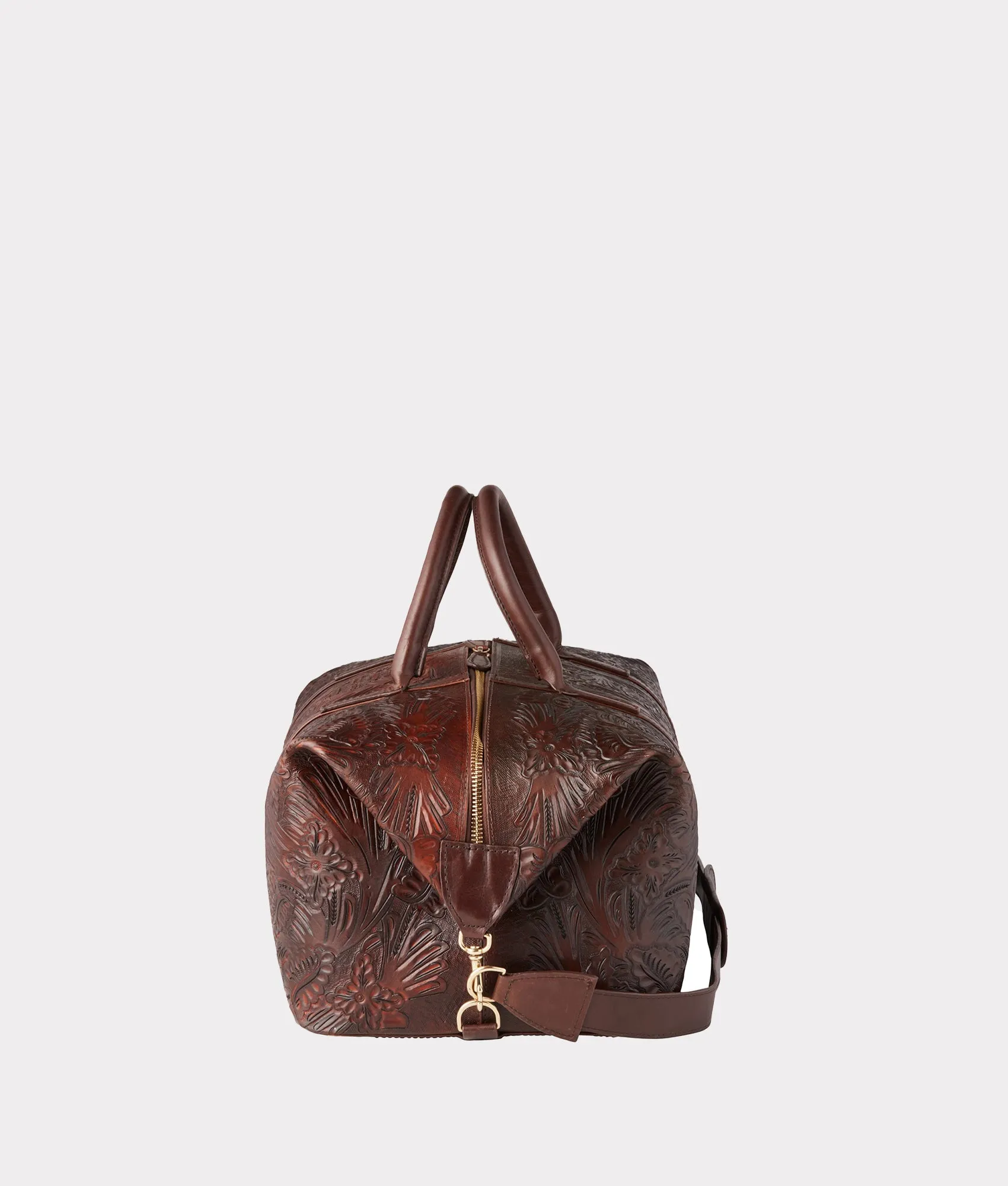 Hand-Tooled Duffle :: Brown