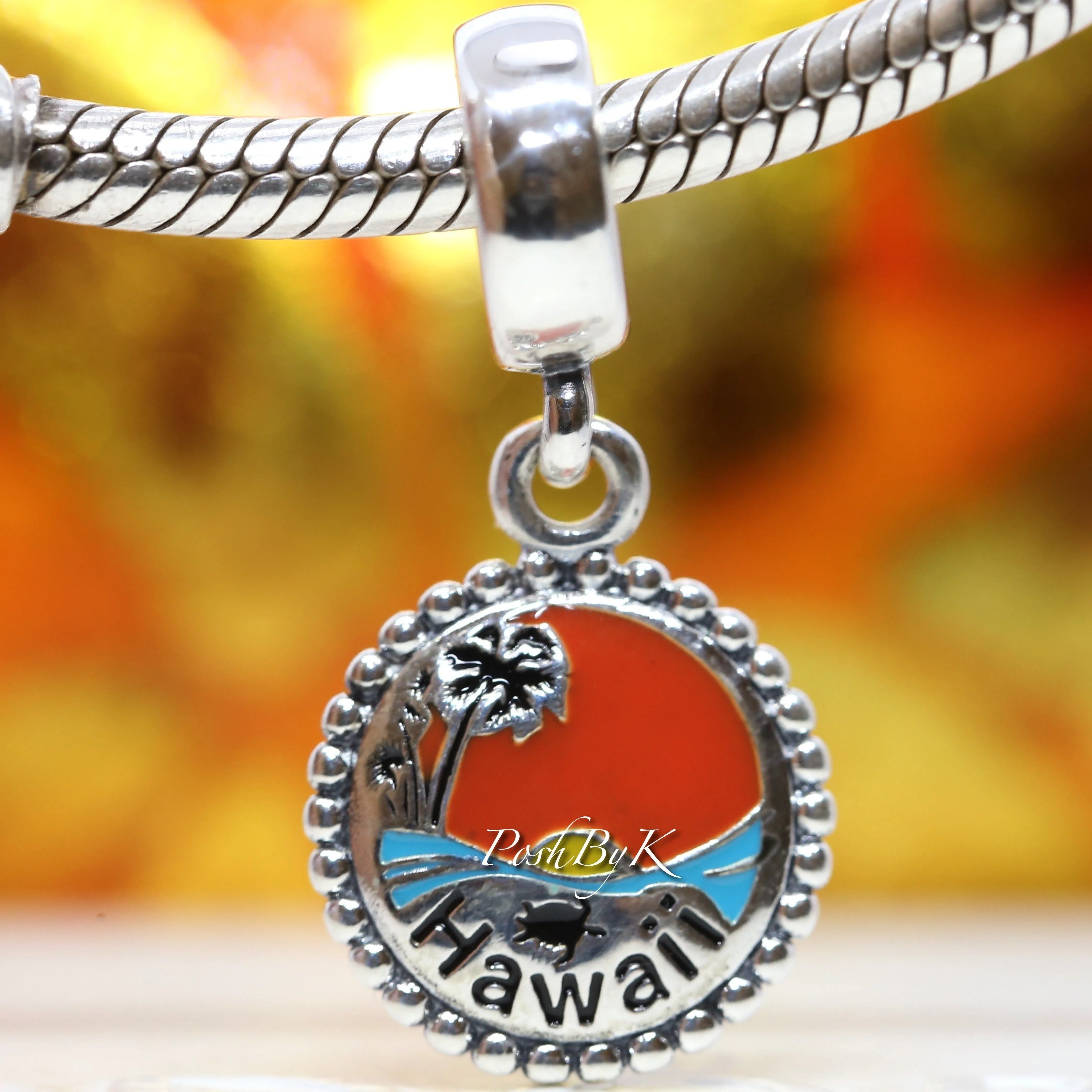 Hawaii Sunset Honu Turtle Charm ENG791169_91