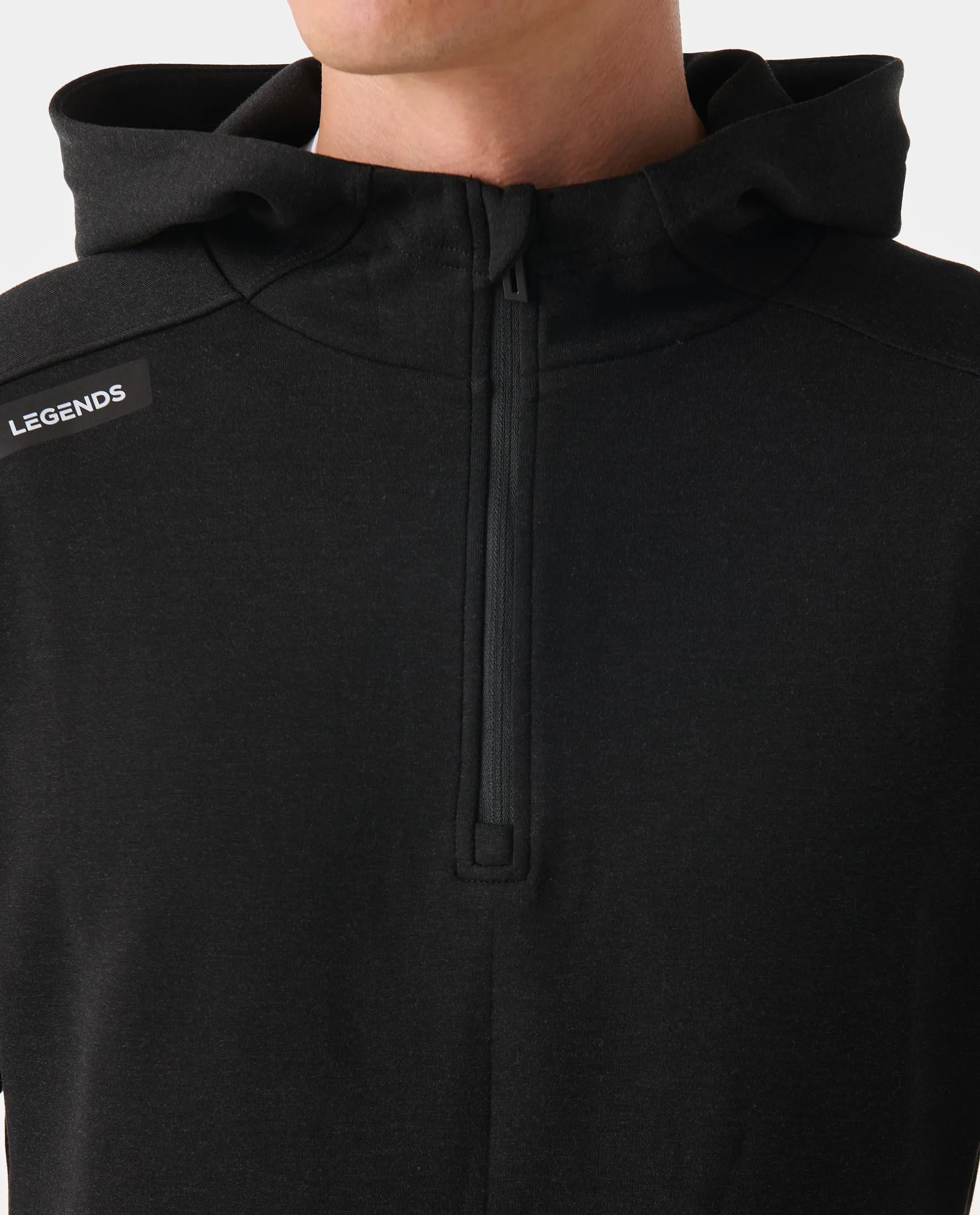 Hawthorne Tech Quarter Zip Hoodie Black Heather