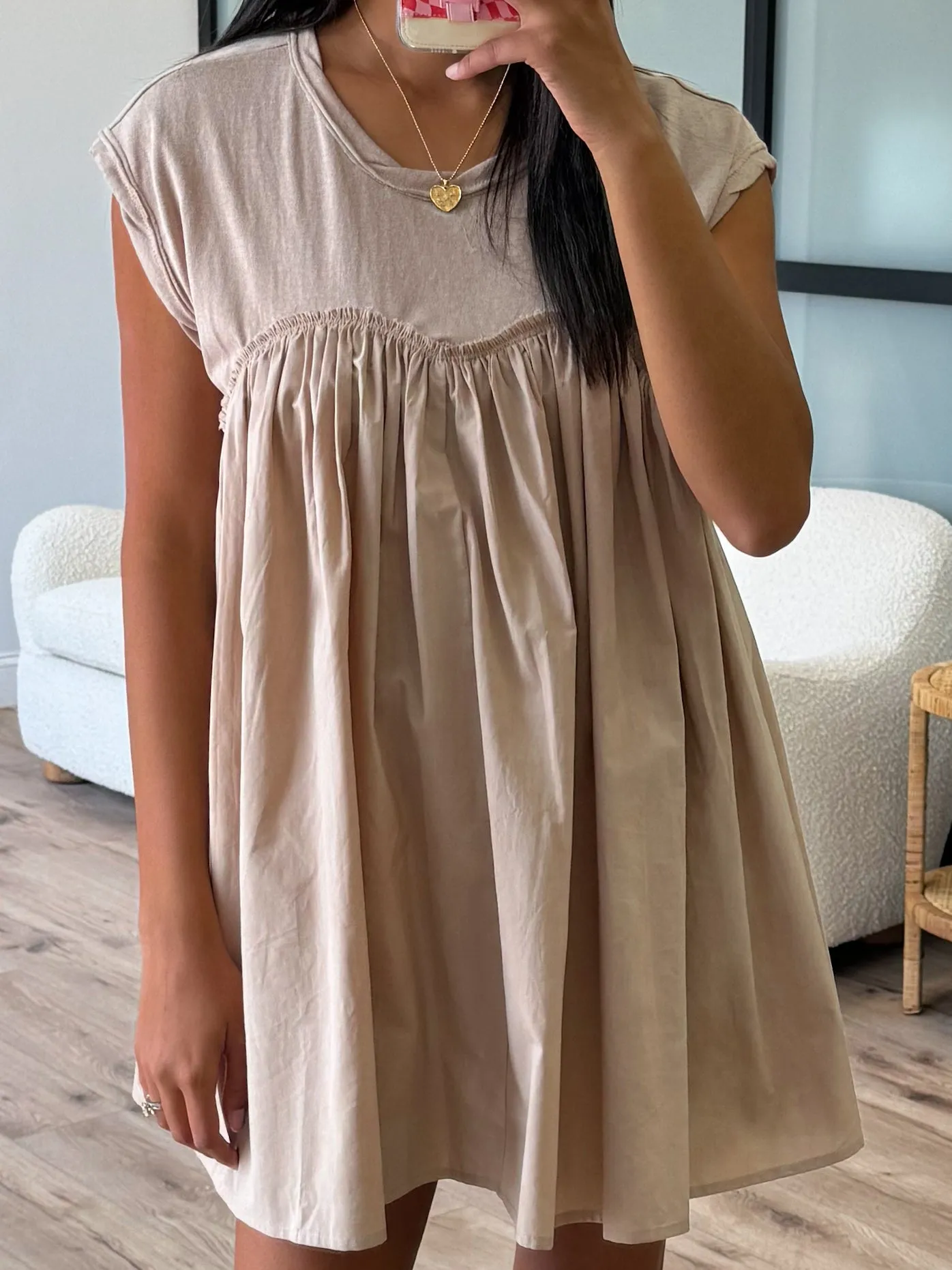 Haze Babydoll Dress | Taupe | RESTOCK