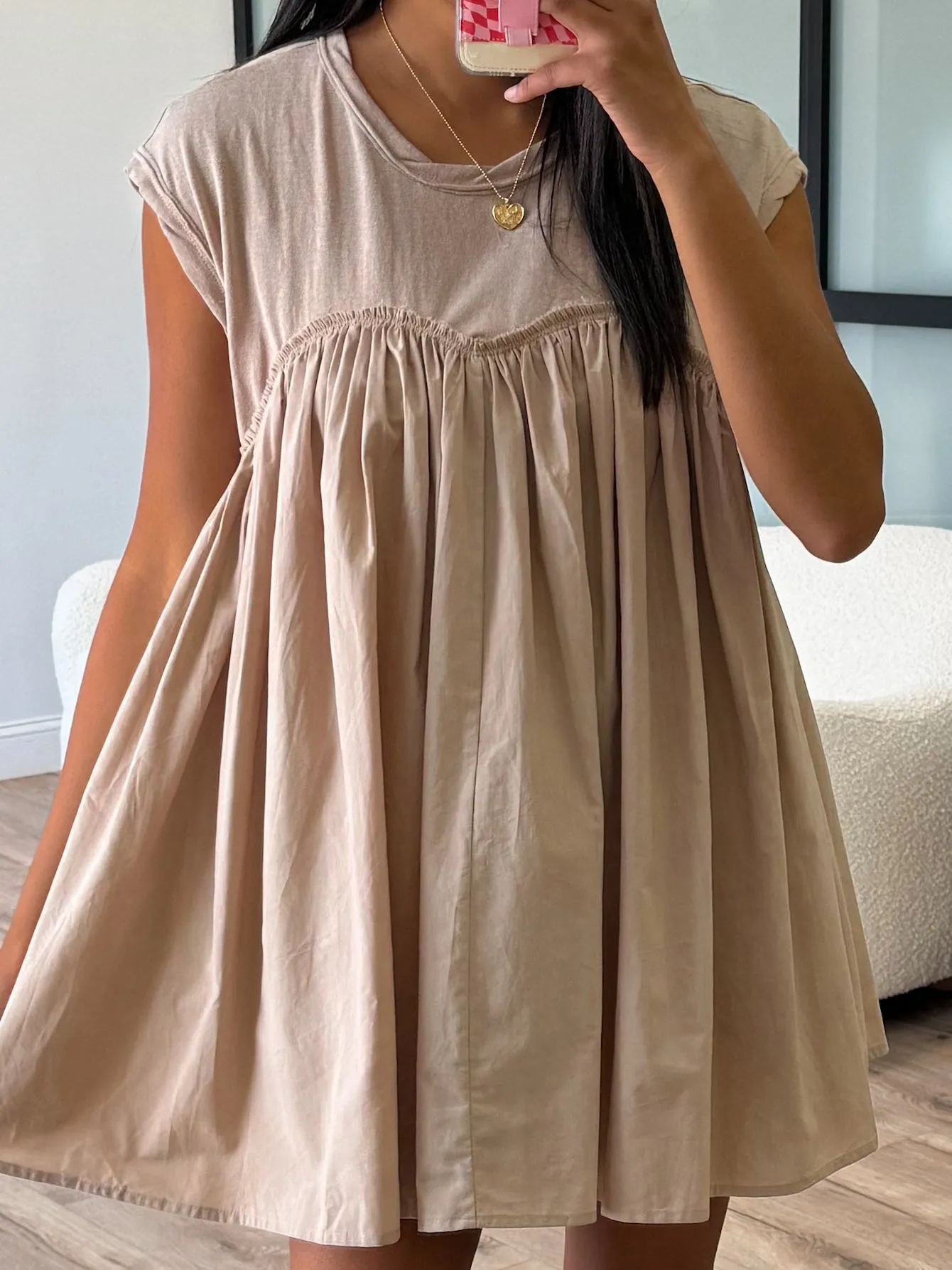 Haze Babydoll Dress | Taupe | RESTOCK