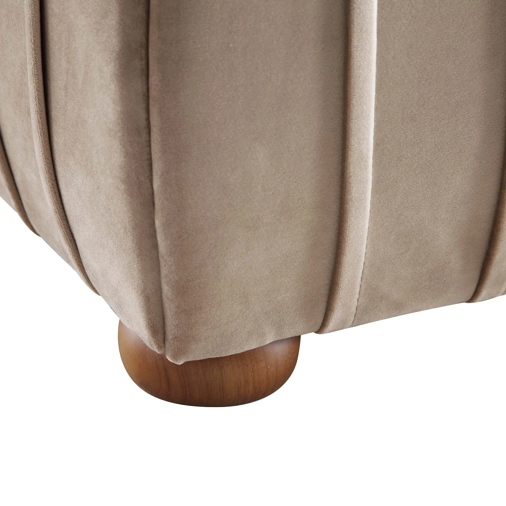 Helia Pleated Ottoman Storage Bed, Taupe Velvet