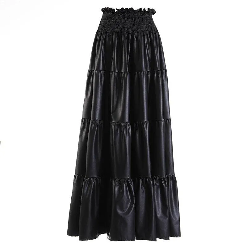 High Elastic Waist Half-body Skirt