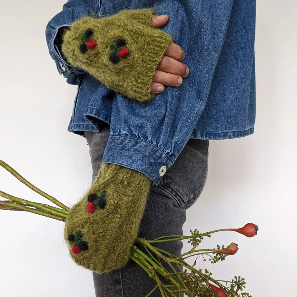 Holly Knitted Wool Mittens