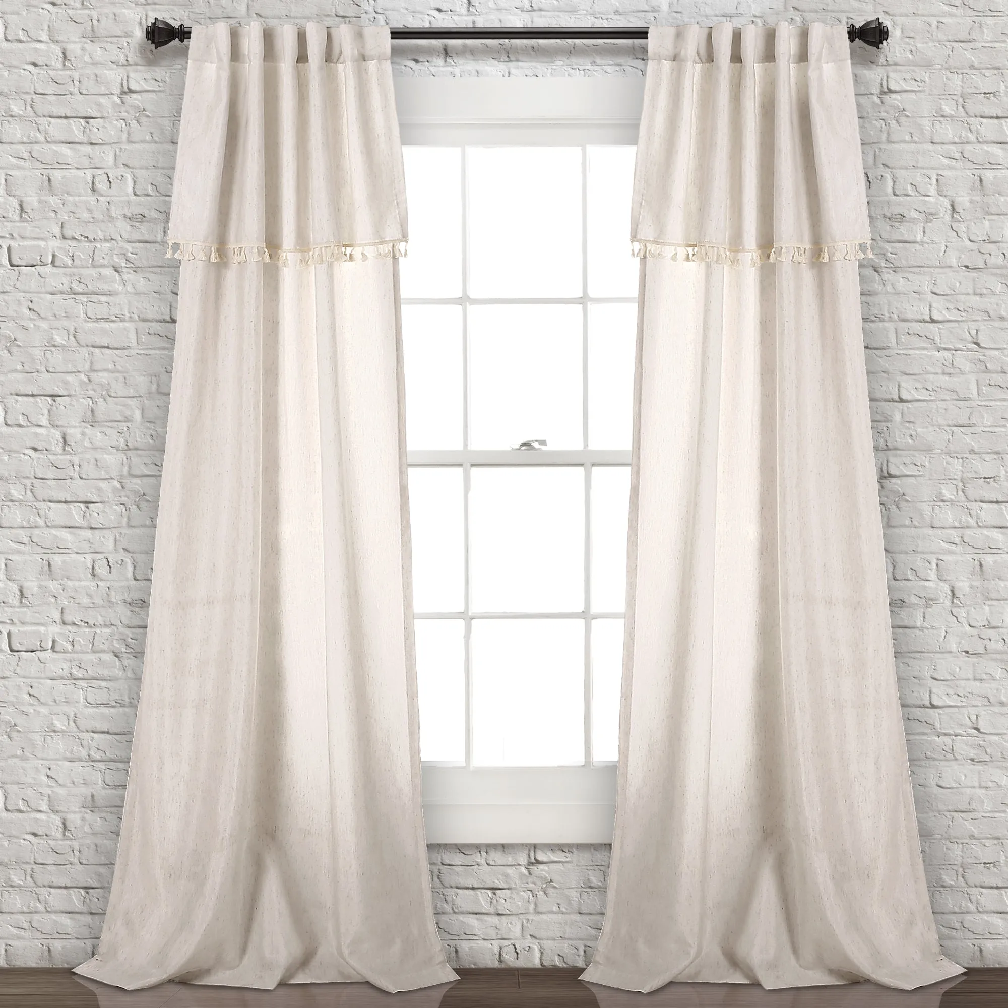 Ivy Tassel Window Curtain Panel Set