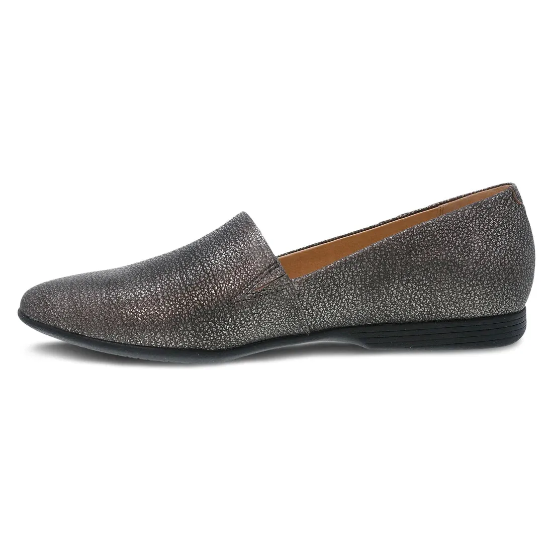 Larisa Modern Smoking Loafer in Metallic Pewter