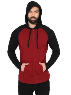 Maroon Plus Size Hooded T-Shirt